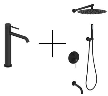 Набор душевой со смесителем Oliveeka OL-88939017+88239017-MB