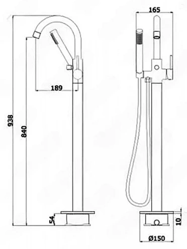 Смеситель для ванны Vivi Felice 0650 Cromo