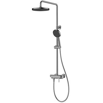 Душевая стойка Vincea TG VSFS-5TG1GM с изливом, вороненая сталь