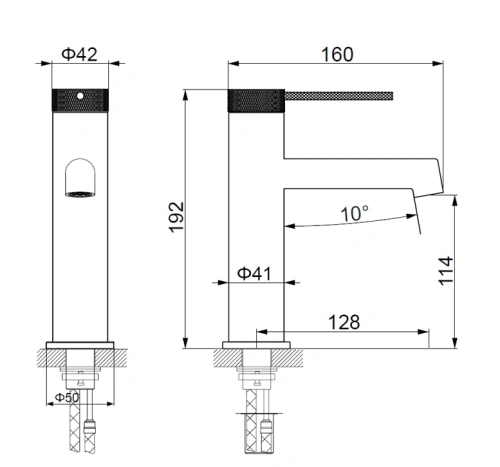 Смеситель для раковины Vincea Rim VBF-2RM1MB