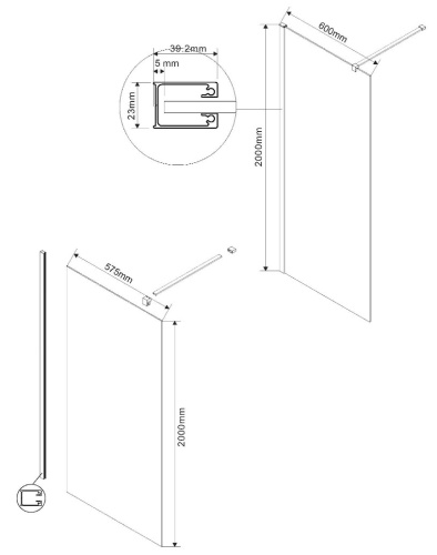 Душевая стенка Vincea Walk-In VSW-1H600CLBN