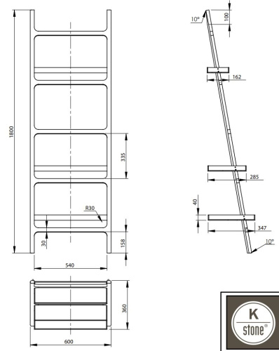 Лестница для ванной Knief K.Stone 0600-201-01