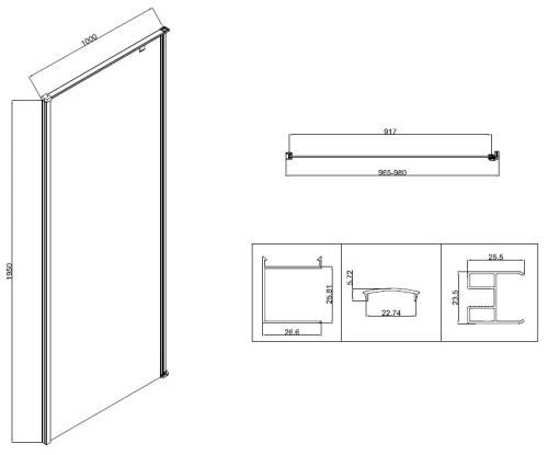 Душевой уголок Vincea Slim-N VSR-5SN1010CL