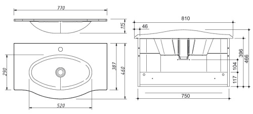 Тумба подвесная Caprigo Nokturn 80 1312-SF025