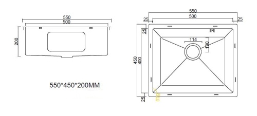 Мойка кухонная Arfeka Eco AR 550*450 satin