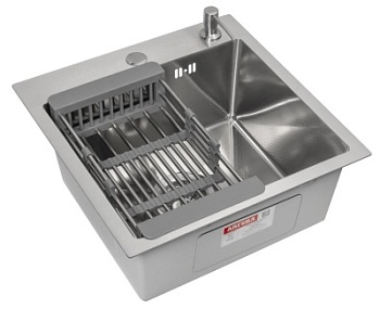 Комплект Arfeka Eco AR мойка 450*450 (настольная), коландер, дозатор satin decor