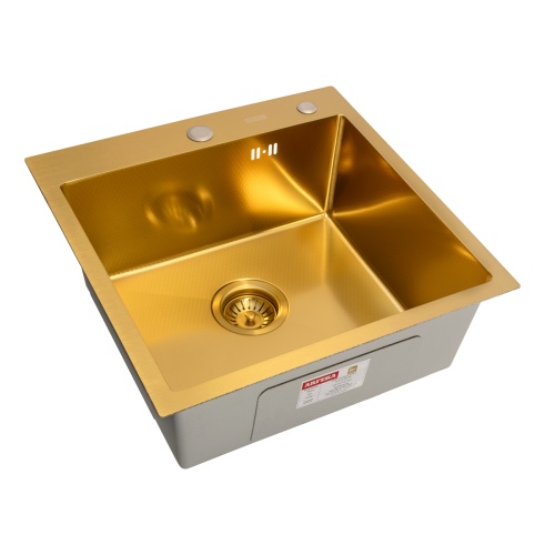 Мойка кухонная Arfeka Eco AR 500*500 gold PVD NANO decor