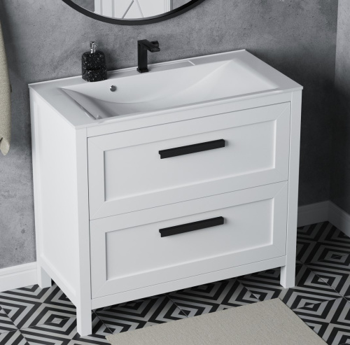 Тумба напольная Vela Фаворит массив 90Н (белый) под Milen TU69303