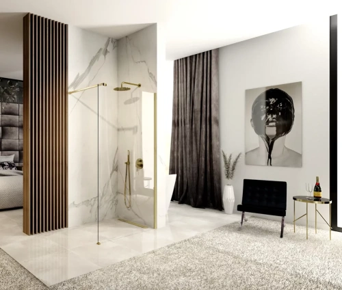 Душевая стенка Rea Aero gold matt 120x195 K4702