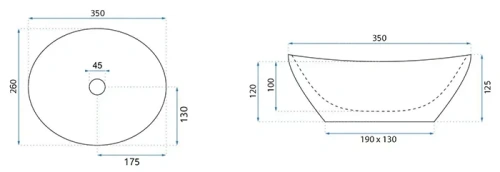 Умывальник Rea Sofia mini aiax shiny U8014