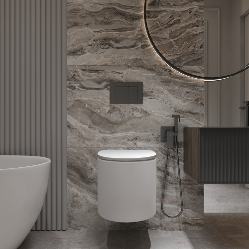 Комплект Oliveeka инсталляция OL-MQ-003 с унитазом OL-G27 и кнопкой OL-E12-BGM