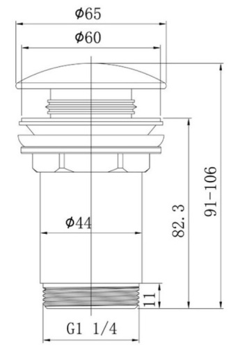 Донный клапан для раковины Caprigo 99-534-CRM с переливом