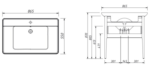 Тумба напольная Caprigo Jersey 85 34312-SF024