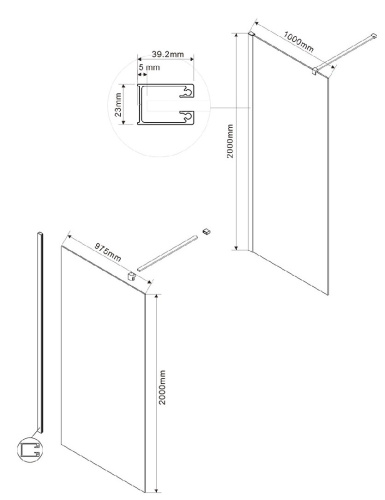 Душевая стенка Vincea Walk-In VSW-1H100GSGM