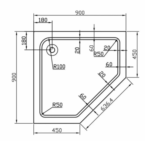 Душевой поддон Vincea VST-2AP-9090