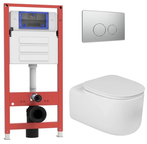 Комплект Oliveeka инсталляция OL-MQ-003 с унитазом OL-G27 и кнопкой OL-R22-BN