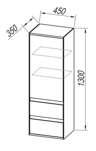 Пенал подвесной Kolpa-san Pandora P1301 45 White matt 514270 Пенал подвесной Kolpa-san Pandora P1301 45 White matt 514270