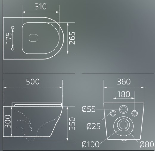 Унитаз подвесной Gid Tr2130TF