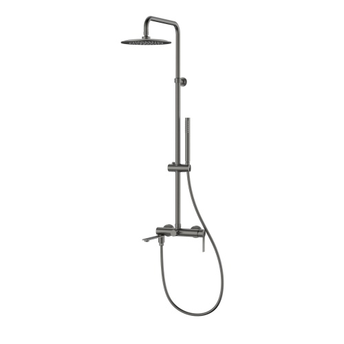 Душевая стойка Vincea Linea VSFS-4LN1GM с изливом, вороненая сталь