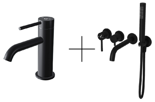 Душевая система для ванны со смесителем Oliveeka OL-889017+88139017-MB