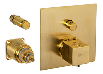 Смеситель для душа Remer Q-Elegance QT09KBBG, золото брашированное