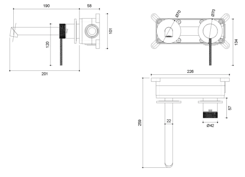 Смеситель для раковины Vincea Rim VBFW-2RM1GM