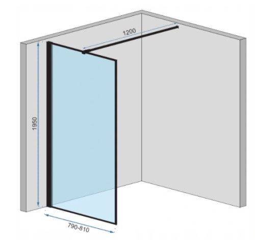 Душевая стенка Rea Bler 80 K7637