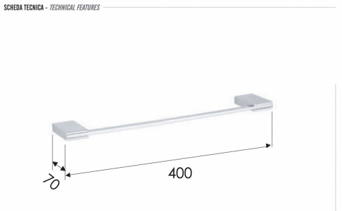 Полотенцедержатель 40 см Remer Flat FT40CR