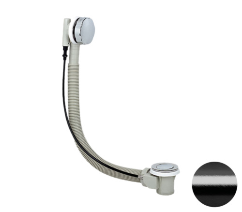 Слив-перелив полуавтоматический для ванны Remer 96PCFP, черный брашированный хром