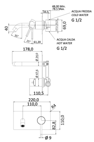 Смеситель для раковины Mariani Next B14565NS