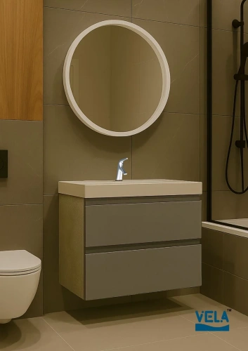 Тумба подвесная Vela Мира Лайт 70П под Classica (бетон/серый мат) TU65175