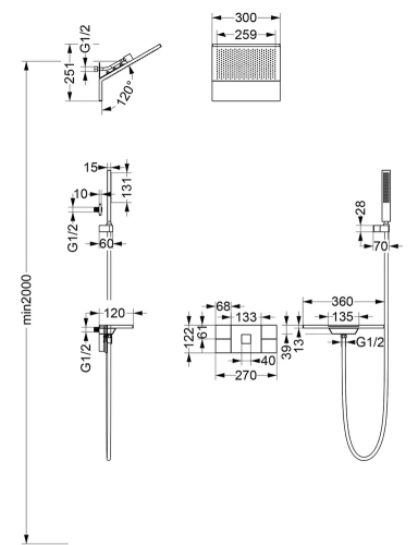 Душевая система Vincea Futura VSFW-2F11TMB