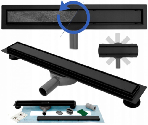 Трап для душа Rea Neo&Pure 600 N Pro Black G8905