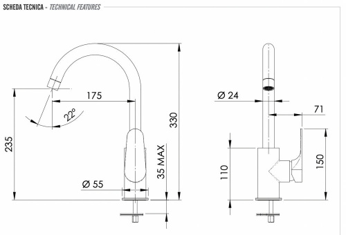 Смеситель для кухни Remer Class Line L72