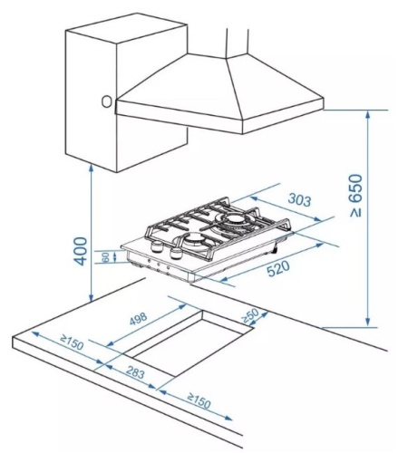 Газовая варочная панель ZORG HAG31 FDW white
