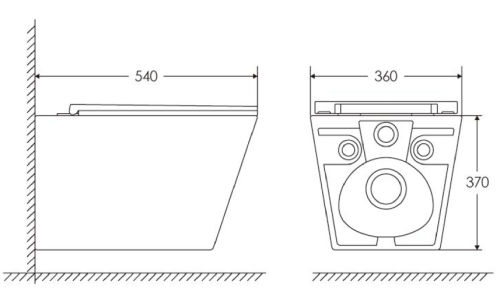 Комплект Oliveeka инсталляция OL-MQ-003 с унитазом OL-6016 и кнопкой OL-R22-BG