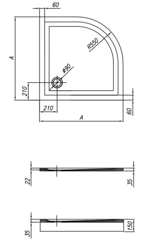 Душевой поддон Kolpa-san Macarena 100x100 R550 white 597210