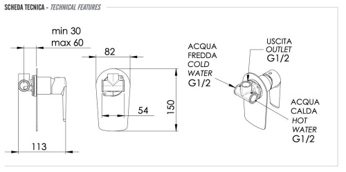 Смеситель для душа Remer Vanity V30