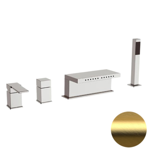 Смеситель для ванны Remer Qubika Q06BG, золото брашированное