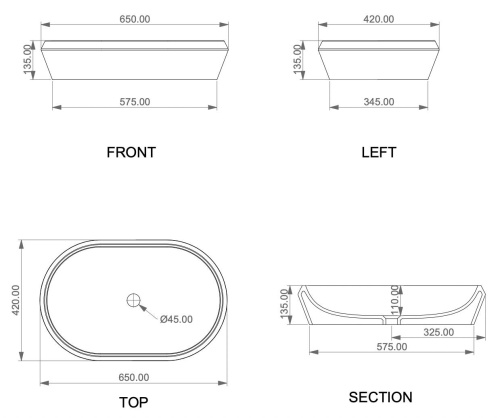 Умывальник GSG Ceramic Design Cruise CRLAVOV65000