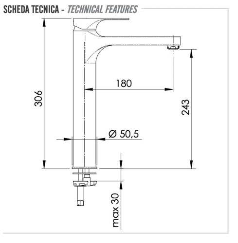 Смеситель для раковины Remer Class Line L10LXL