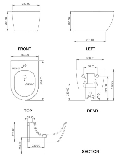 Биде подвесное GSG Ceramic Design Like LKBISO016