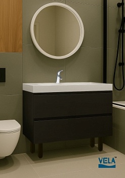 Тумба напольная Vela Мира 80Н под Classica (черная) TU6603