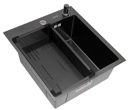 Комплект Arfeka Eco AR мойка 450*500, коландер G, дозатор black