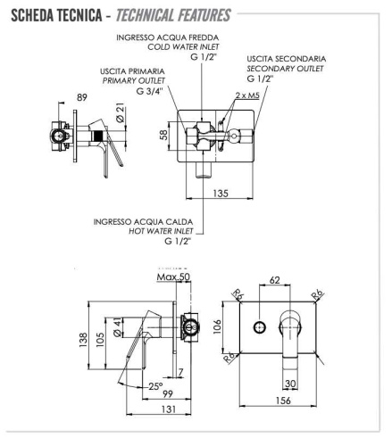 Смеситель для душа Remer Energy EY09HRGNO, черный матовый