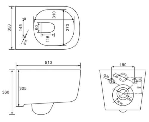 Унитаз подвесной Vincea Core VT1-28
