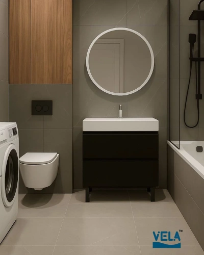 Тумба напольная Vela Мира 50Н под Bazis (черный) TU6999