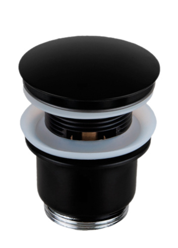 Донный клапан с переливом 1”1/4 Remer 905CC2114NO, черный матовый