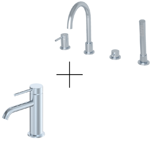 Душевая система для ванны со смесителем Oliveeka OL-669017+88139017-CR