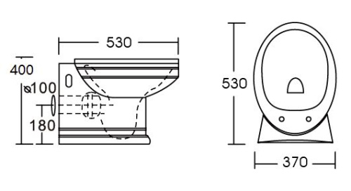 Унитаз приставной Ceramalux 4291
